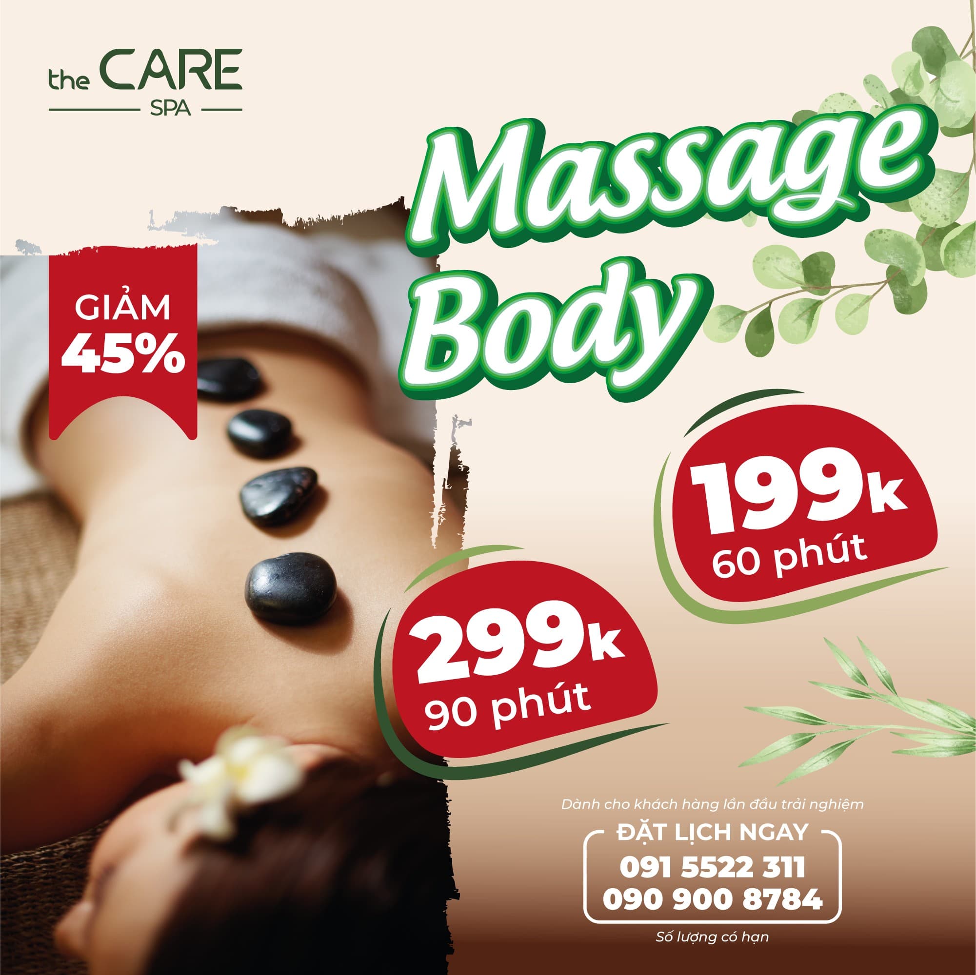 Ưu đãi Giảm 45% dịch vụ massage body đã hết hiệu lực